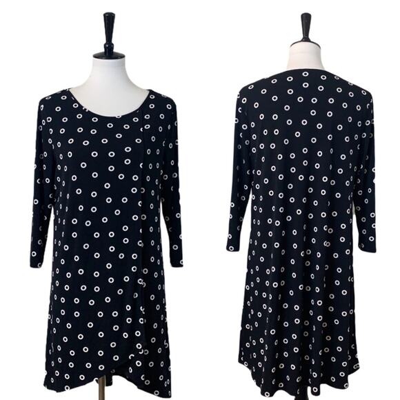 Chico’s Black Circle Print High Low Tunic Dress Size 1 - Women's Size Small - Picture 11 of 11